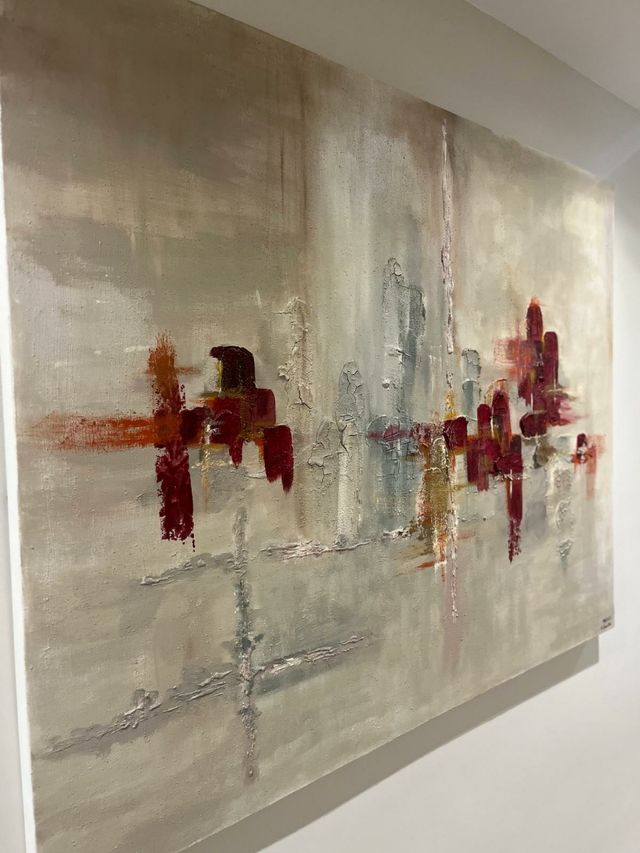 lienzo pareja cuadros abstracto