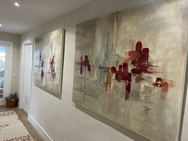 lienzo pareja cuadros abstracto