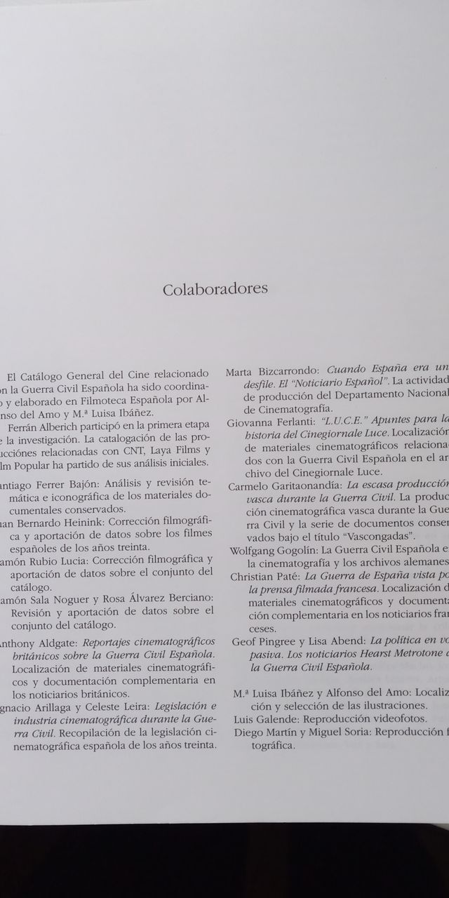 LIBRO CATALOGO GENERAL DEL CINE DE LA GUERRA CIVIL