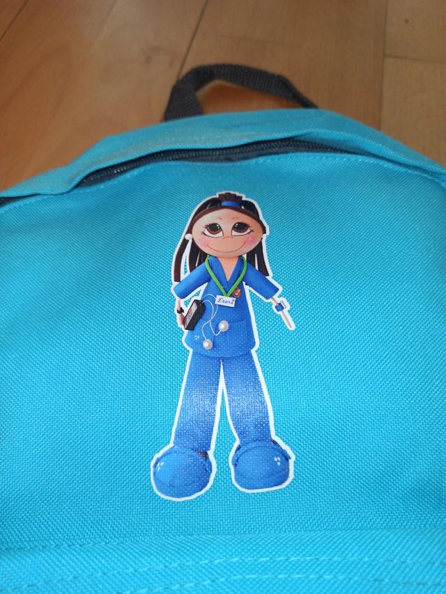 Mochila azul sin estrenar con impresión