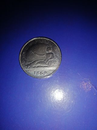 5 pesetas duro gordo 1869