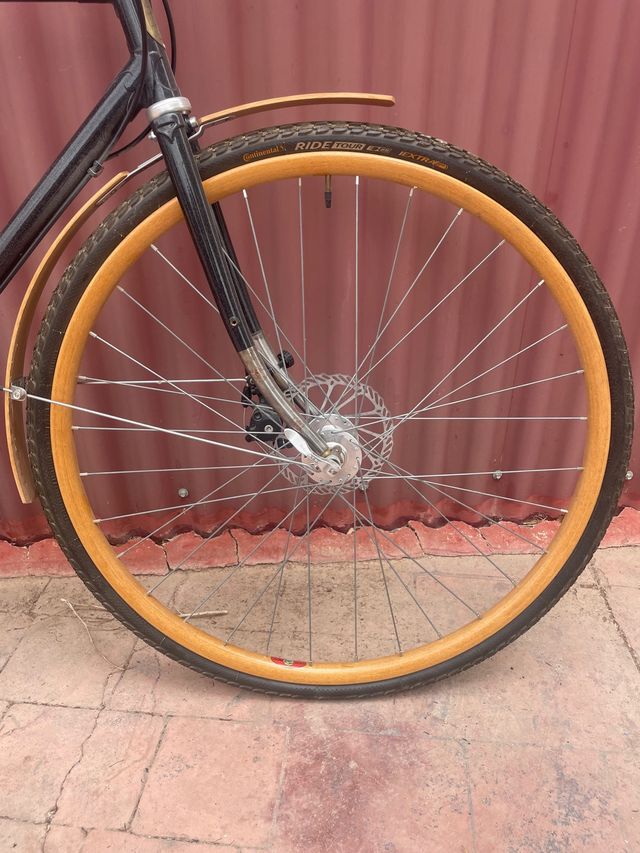 Ruedas bicicleta de madera 700c freno disco
