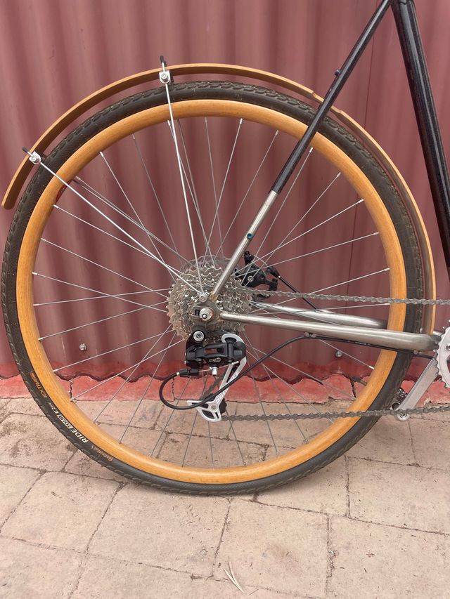 Ruedas bicicleta de madera 700c freno disco