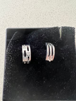 Pendientes oro blanco y brillantes