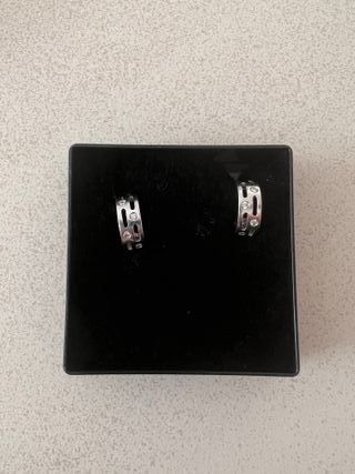 Pendientes oro blanco y brillantes