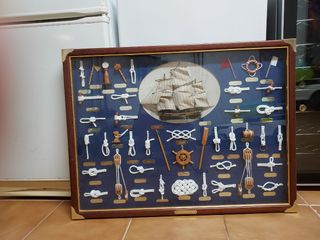 cuadro nudos marineros con cristal