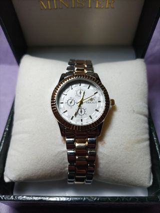 Reloj Grealy de cuarzo color oro y plata