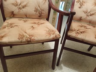 Dos sillones en madera auténtica bonitas vintage