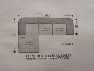 -50% Sofa Lujo Chesterfield Chaise Long