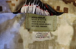 Chaqueta USMC Militar Camuflaje ACU Talla MR