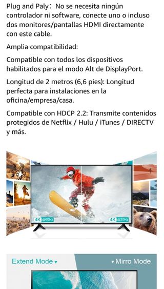 Cable USB C a HDMI HD casi nuevo