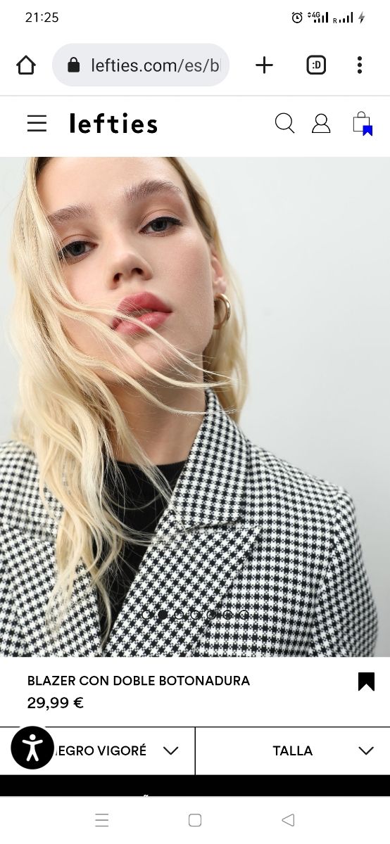 Lefties blazer americana pata blnco/negro S