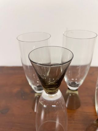 Set di 5 bicchieri da liquore in vetro di Murano.