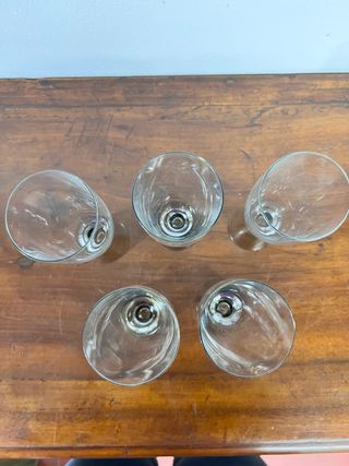 Set di 5 bicchieri da liquore in vetro di Murano.