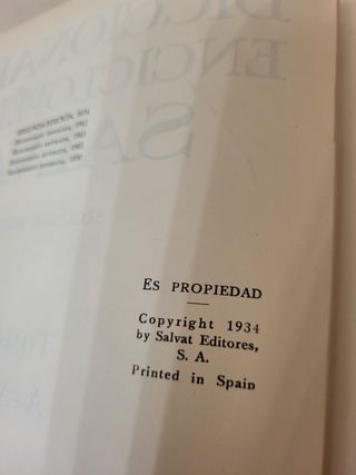diccionario enciclopédico Salvat 1950