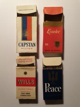 LOTTO A 4 RARI MINI PACCHETTI SIGARETTE STRANIERE