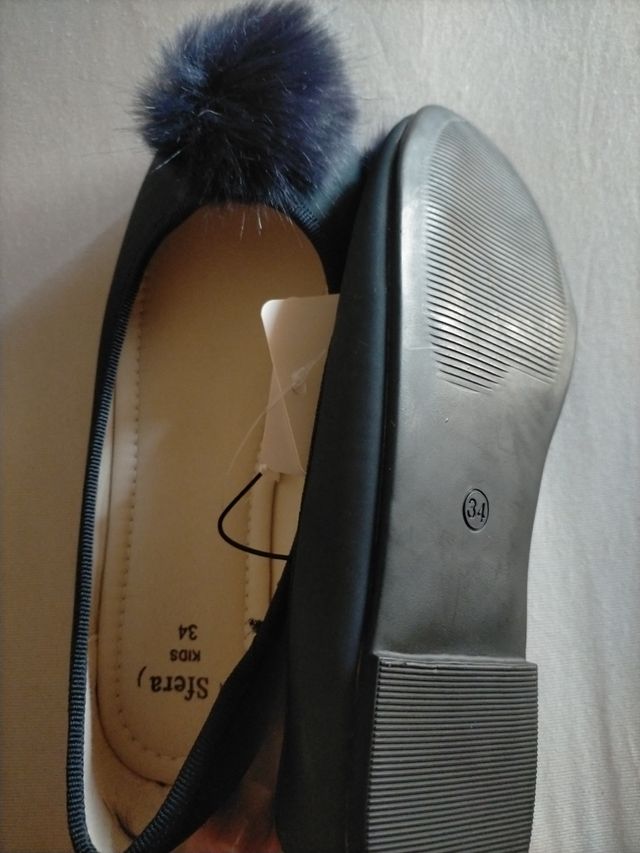 manoletinas azul marino talla 34