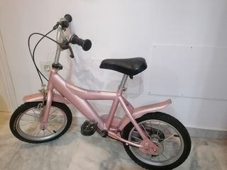 bicicleta niña rosa metal