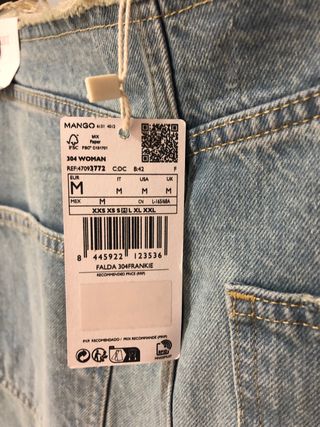 Falda vaquera larga abertura trasera NUEVA