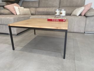 MESA CENTRO MADERA Y HIERRO NUEVA