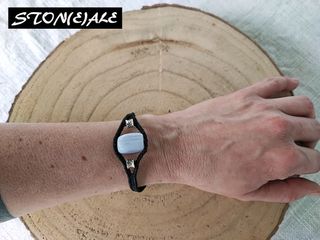 Bracciale in macrame con agata pizzo blu