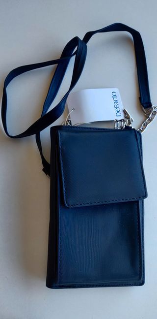 bolso para el movil  y cartera de tela negro
