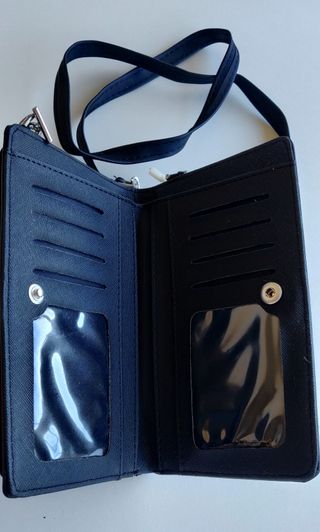 bolso para el movil  y cartera de tela negro