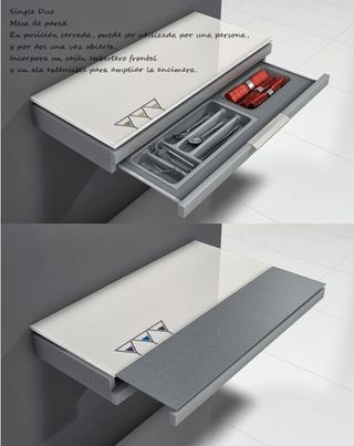 mesa extraíble cristal templado-single mod DUO
