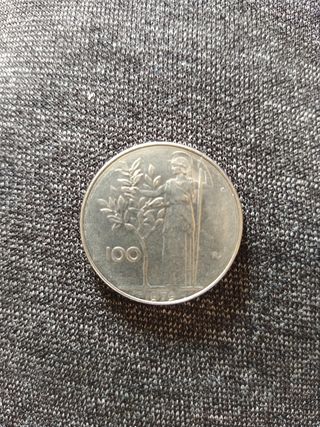Moneda de 100 liras de Italia 