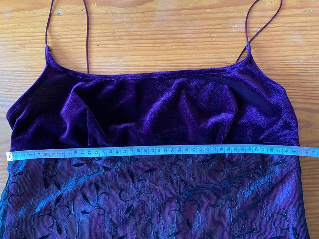 Vestido fiesta tirantes berenjena/ negro UNIT