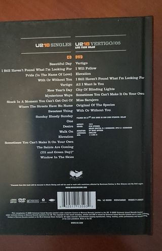 DVDs conciertos singles U2