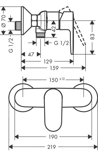 Grifo ducha Hansgrohe Vernis Blend 71640000 nuevo