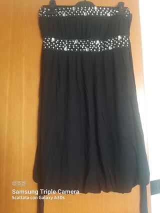 Abito estivo con doppi strass senza spalline