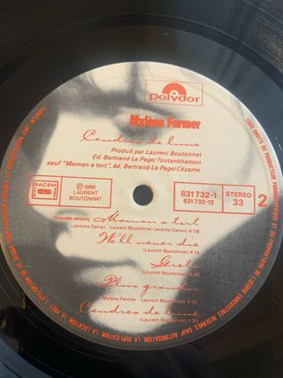 Disco de vinilo Mylène Farmer.