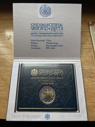 Cartera moneda 2€ Vaticano 2022. Pablo VI 🇻🇦