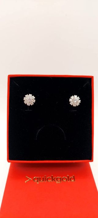 Pendientes De Oro Blanco de 18K 