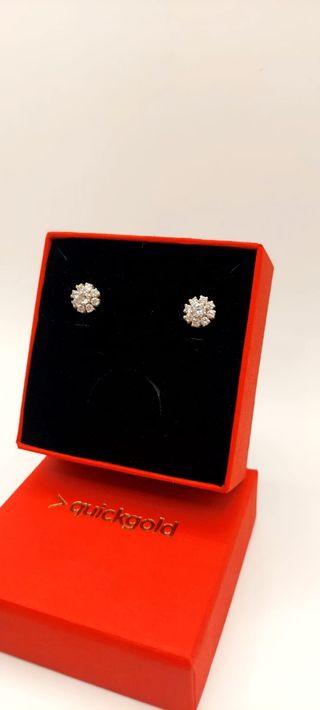 Pendientes De Oro Blanco de 18K 
