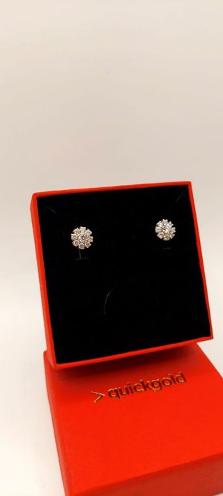 Pendientes De Oro Blanco de 18K 