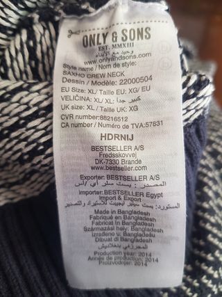 Jersey only & sons / azul oscuro & blanco jaspeado