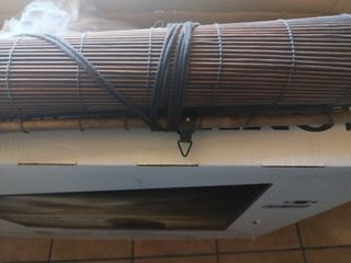 Estor bambú color oscuro, tipo wengue