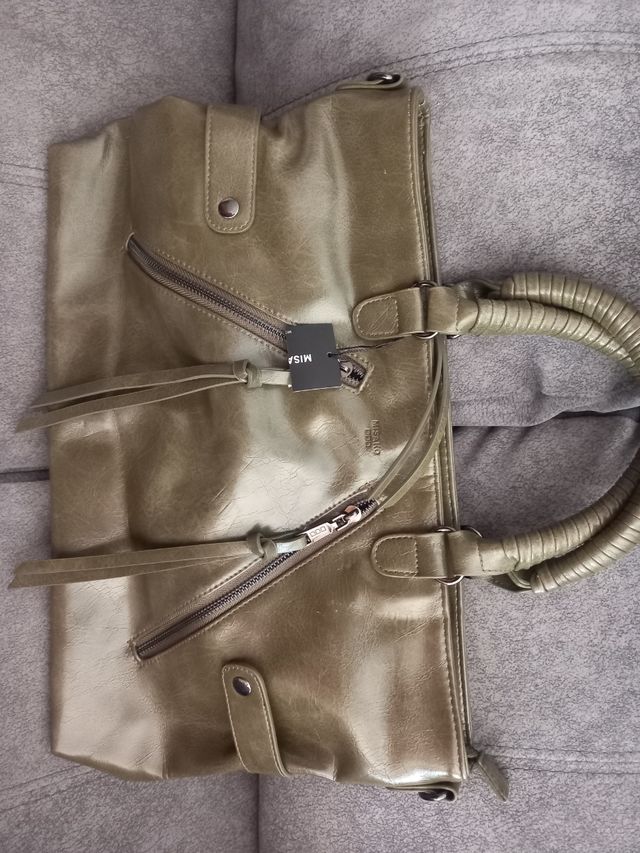 Bolso mano a estrenar verde oscuro marca MiSako