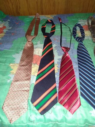 Lote de corbatas de diferentes colores y modelos