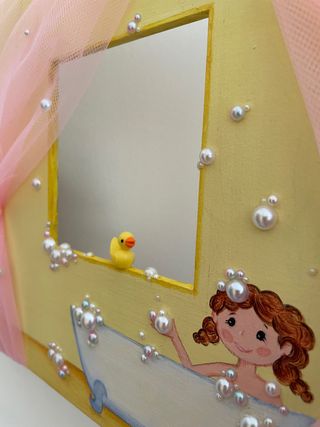 Decoración marcó de foto niña pato