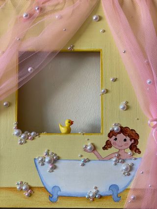 Decoración marcó de foto niña pato