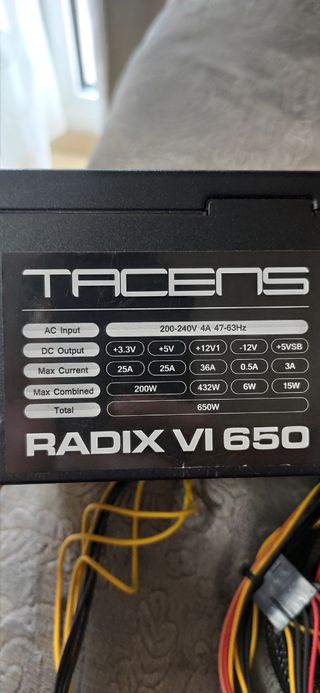 Fuente alimentación Tacens Radix VI 650