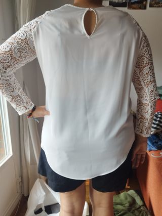 Camisa Blanca encaje Zara