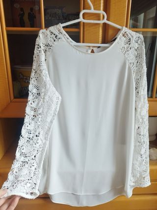 Camisa Blanca encaje Zara