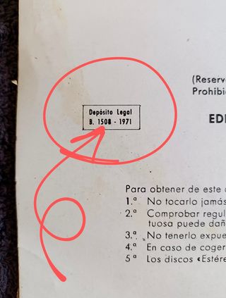 Disco Vinilo Pasodobles año 1971 LP Vintage L'P