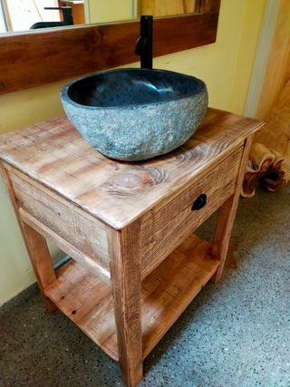 Mueble de Baño Estilo Wabi-Sabi Mader Pino d fland