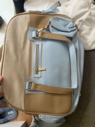 Bolso mayoral beis y celeste. Y PORTADOCUMENTOS